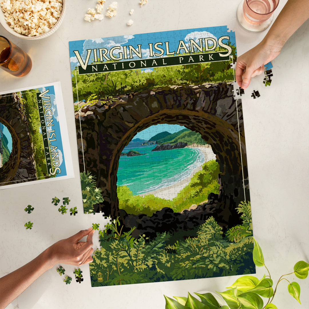 Virgin Islands National Park, US Virgin Islands, View from Ruins, Jigsaw Puzzle Puzzle Lantern Press 
