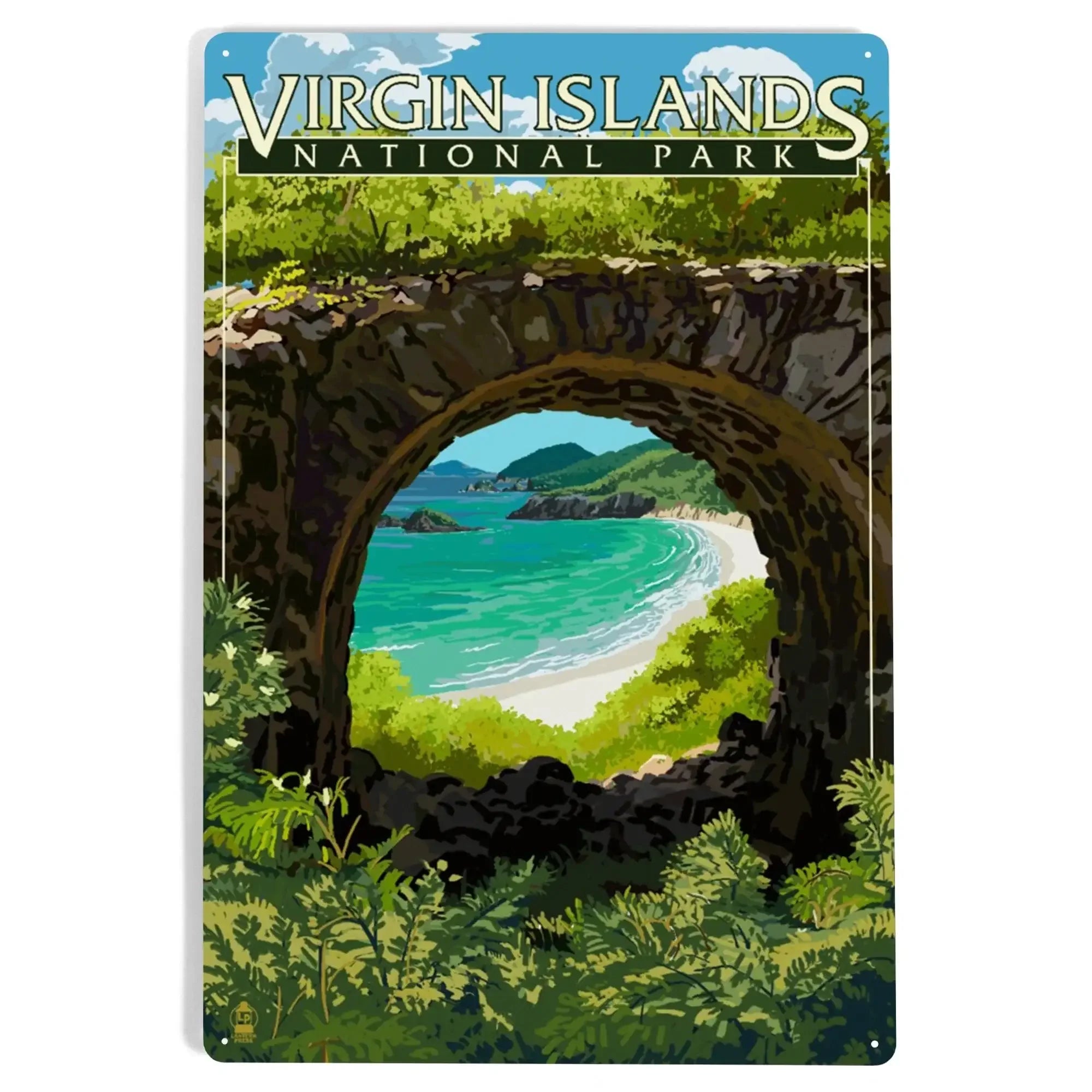 Virgin Islands National Park, US Virgin Islands, View from Ruins metal ...