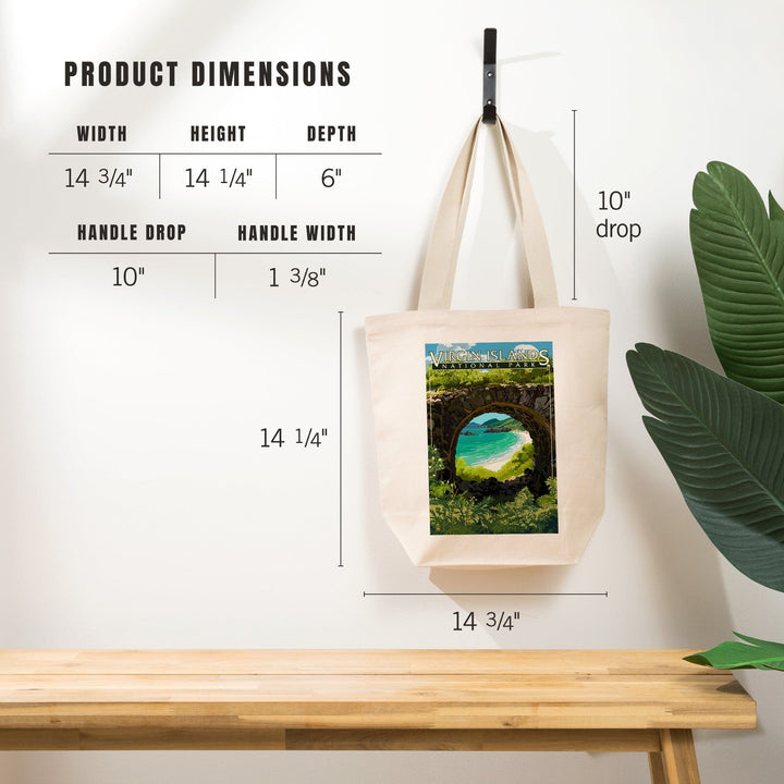 Virgin Islands National Park, US Virgin Islands, View from Ruins, Tote Bag Totes Lantern Press 