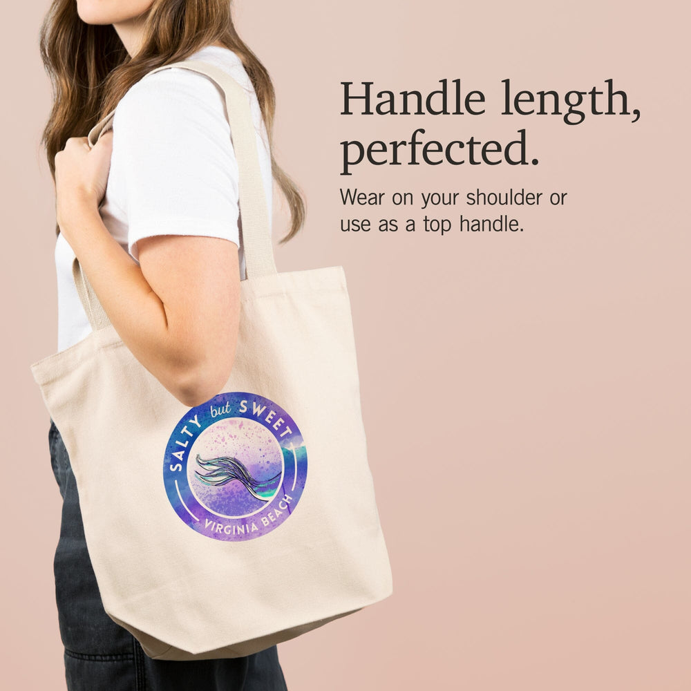 Virginia Beach, Virginia, Salty but Sweet, Mermaid Tale,, Tote Bag Totes Lantern Press 