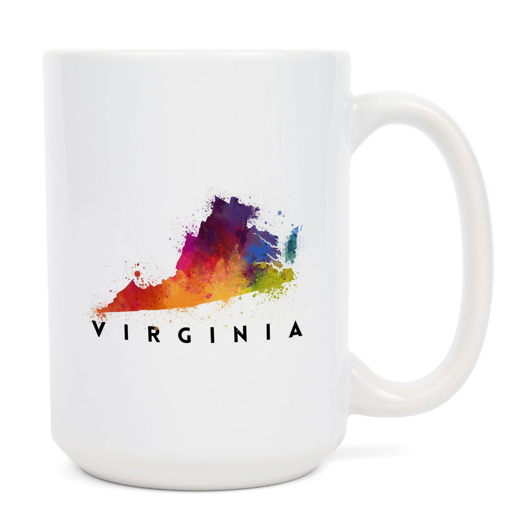 Virginia, State Abstract Watercolor, Ceramic Mug Mugs Lantern Press 