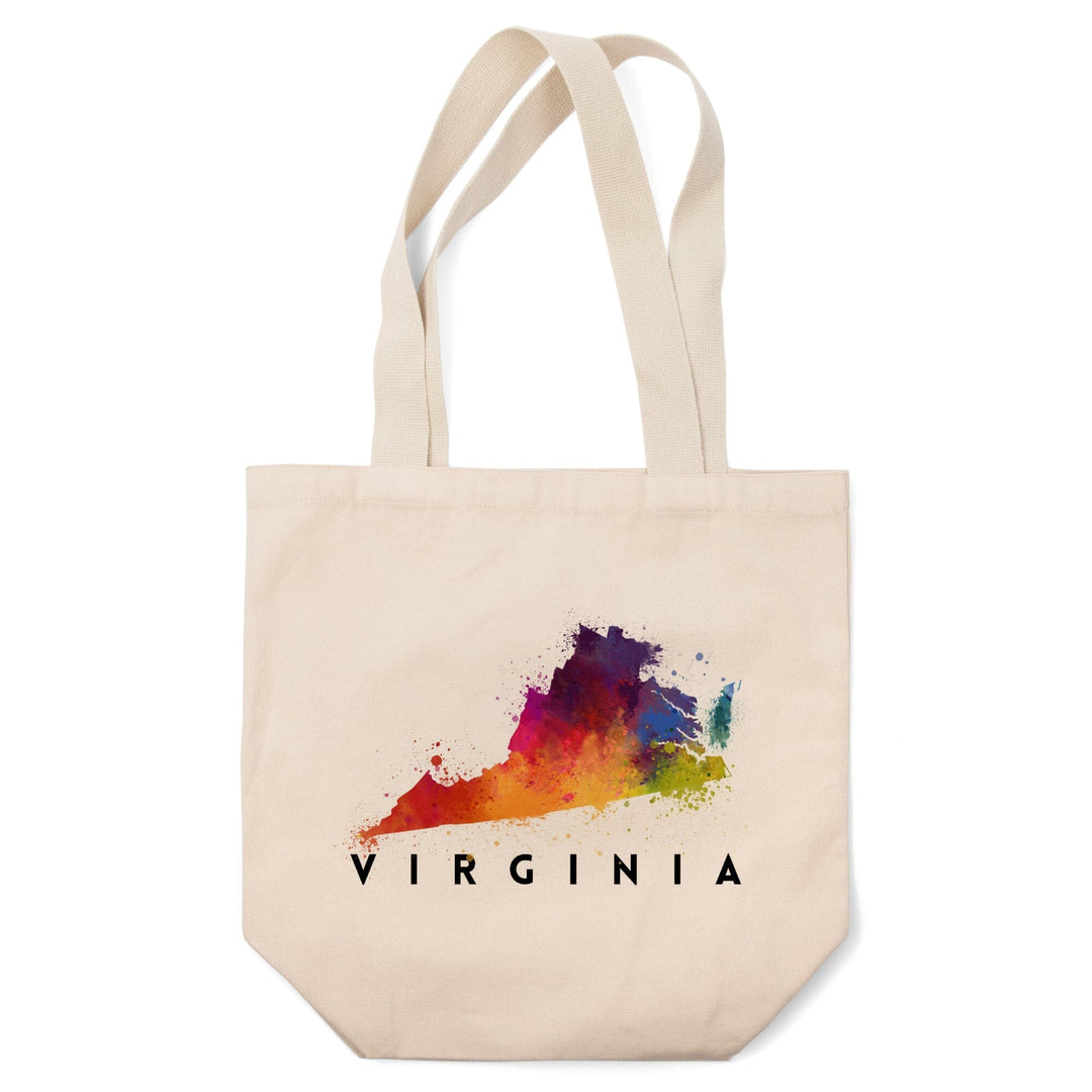Virginia, State Abstract Watercolor, Tote Bag Totes Lantern Press 
