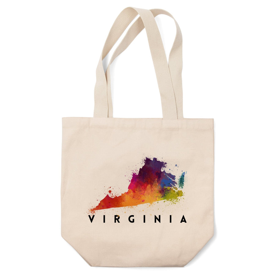 Virginia, State Abstract Watercolor, Tote Bag Totes Lantern Press 