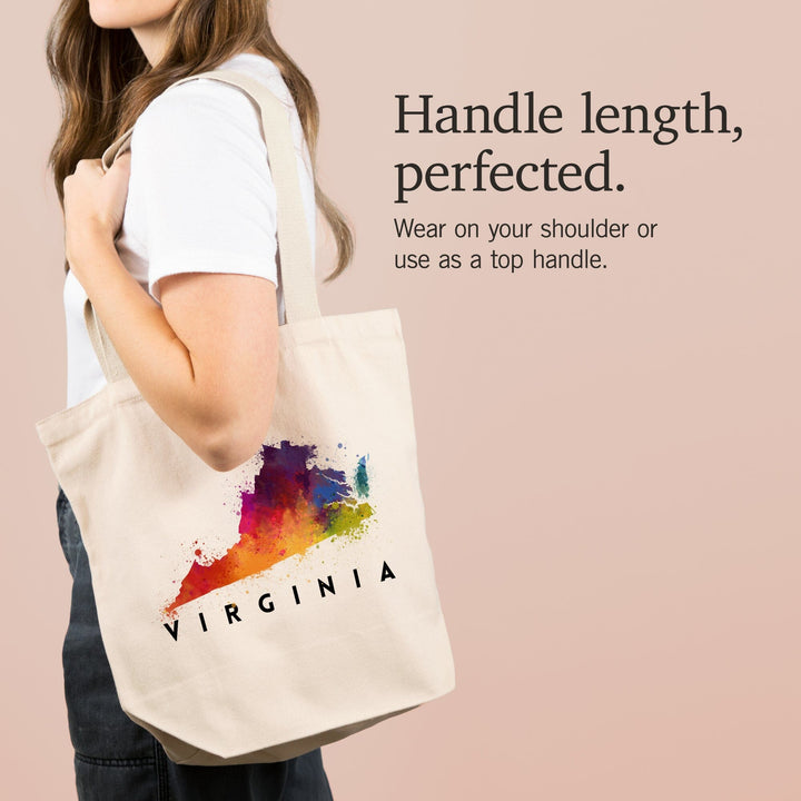 Virginia, State Abstract Watercolor, Tote Bag Totes Lantern Press 