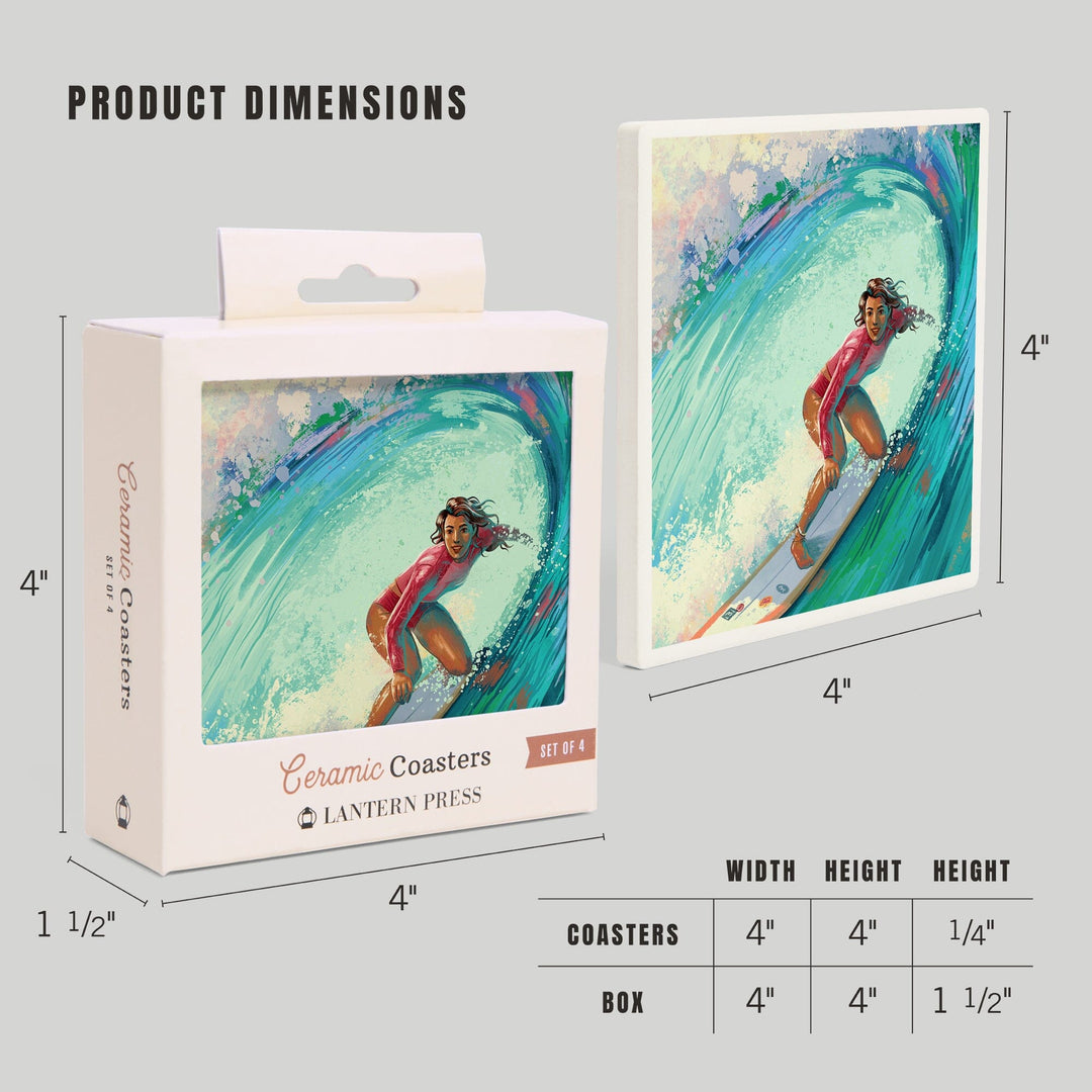 Vitamin Sea, Coastal Series, Surfer Girl,, Coasters Coasters Lantern Press 