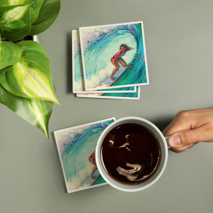 Vitamin Sea, Coastal Series, Surfer Girl,, Coasters Coasters Lantern Press 