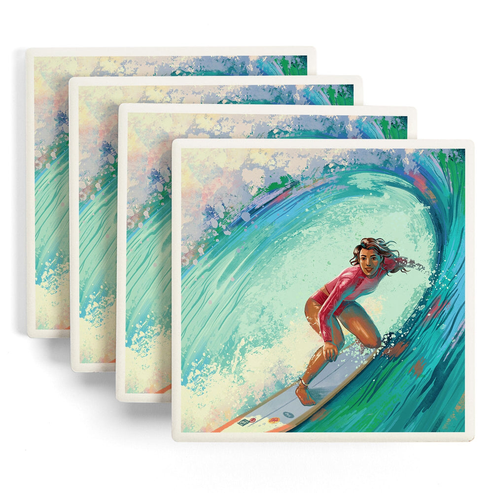 Vitamin Sea, Coastal Series, Surfer Girl,, Coasters Coasters Lantern Press 