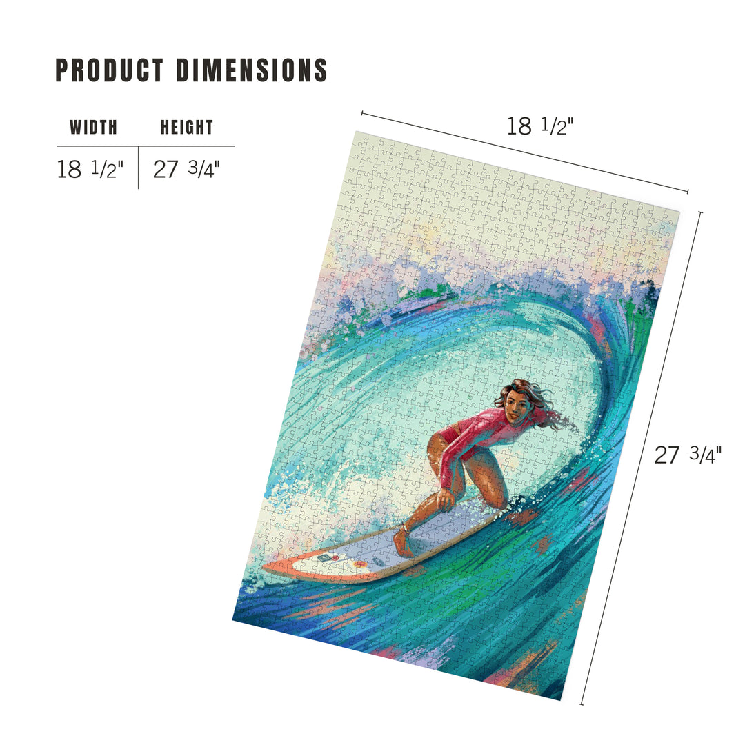 Vitamin Sea, Coastal Series, Surfer Girl,, Jigsaw Puzzle Puzzle Lantern Press 
