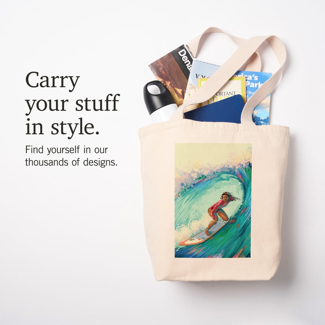 Vitamin Sea, Coastal Series, Surfer Girl, Tote Bag Totes Lantern Press 