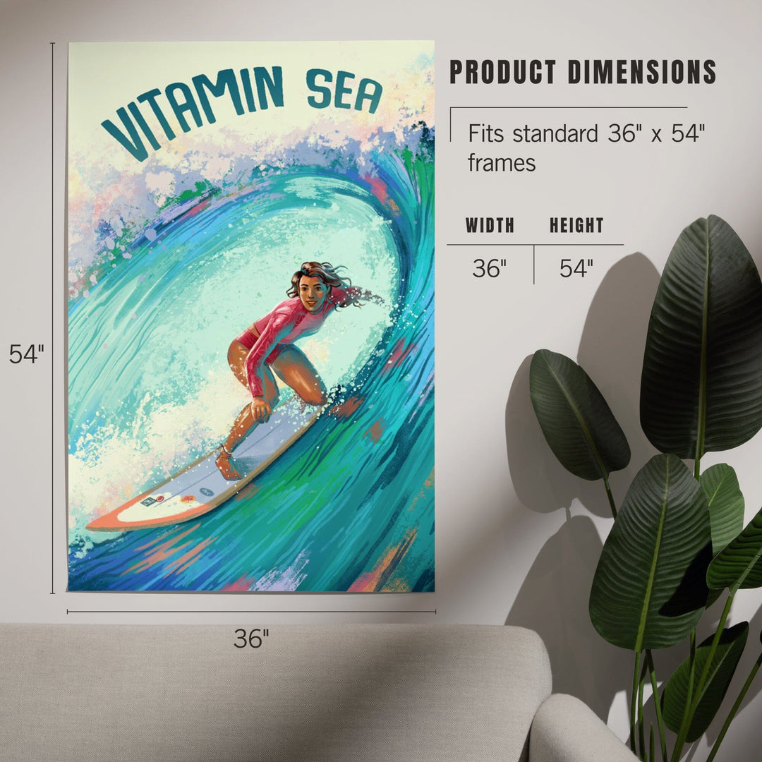 Vitamin Sea, Surfer Girl, Art & Giclee Prints Art Lantern Press 