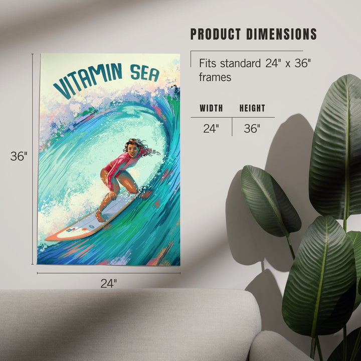 Vitamin Sea, Surfer Girl, Art & Giclee Prints Art Lantern Press 