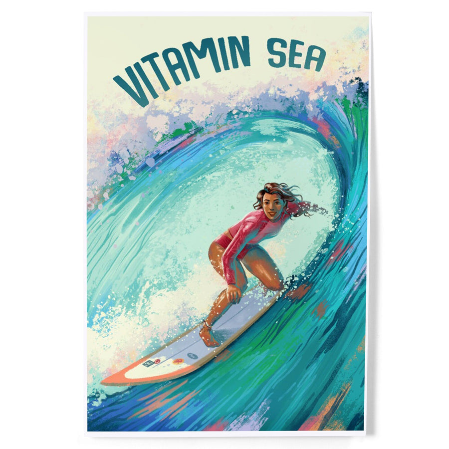 Vitamin Sea, Surfer Girl, Art & Giclee Prints Art Lantern Press 