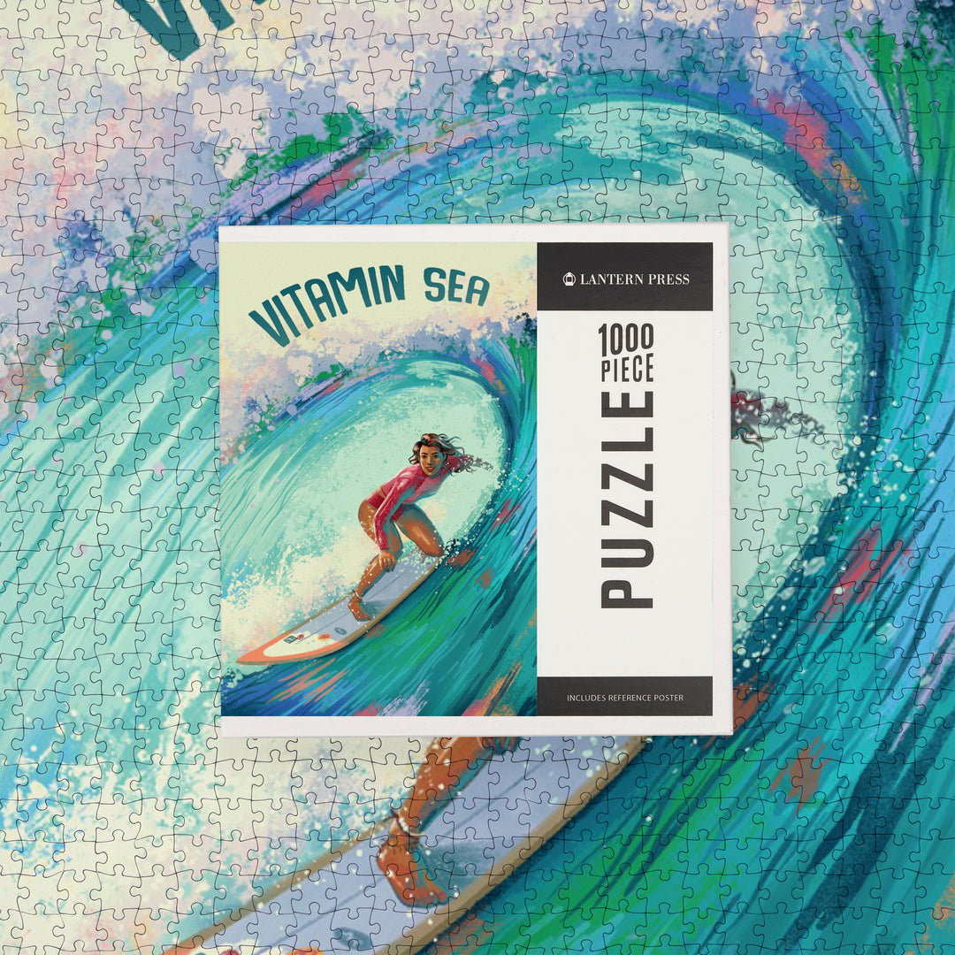 Vitamin Sea, Surfer Girl, Jigsaw Puzzle Puzzle Lantern Press 