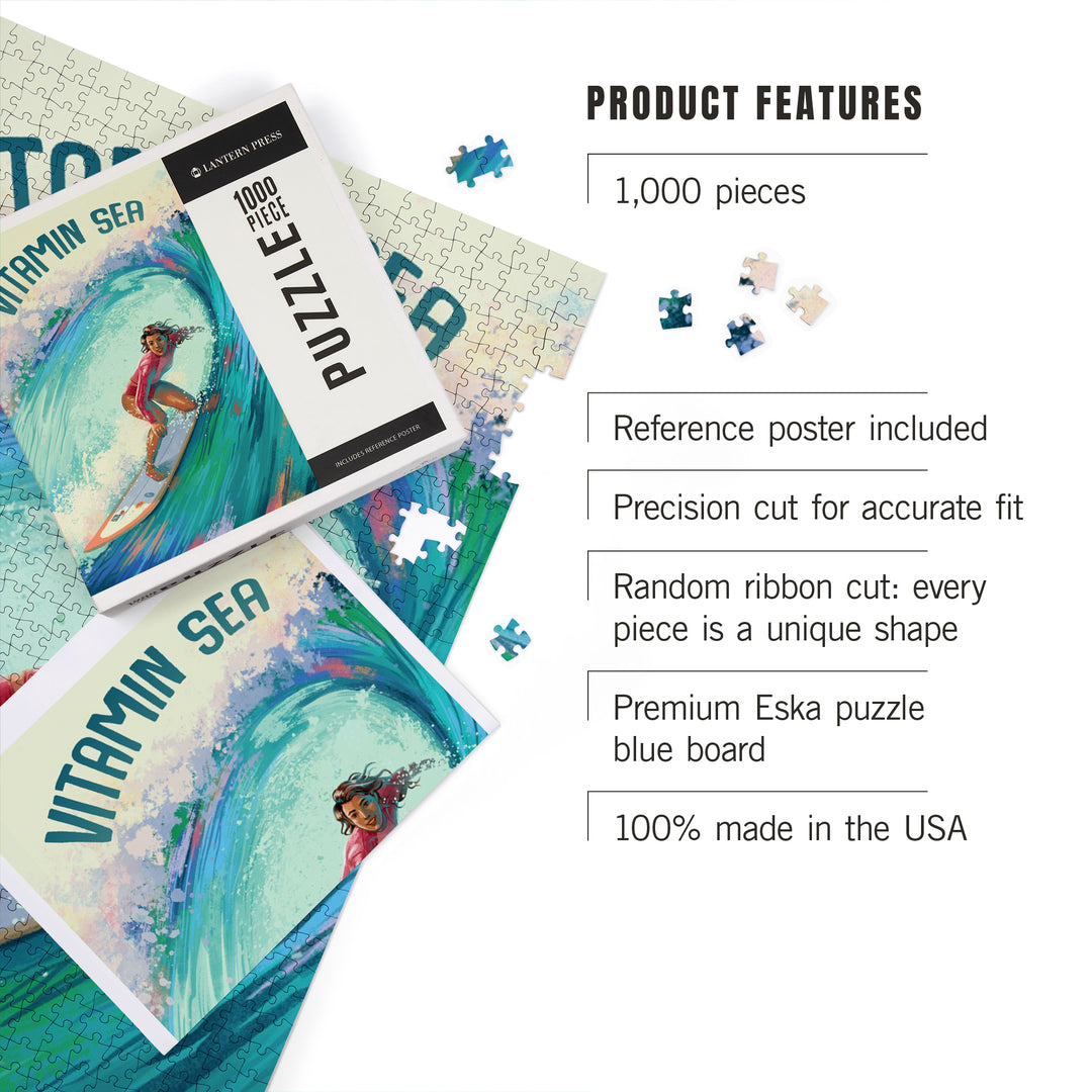 Vitamin Sea, Surfer Girl, Jigsaw Puzzle Puzzle Lantern Press 