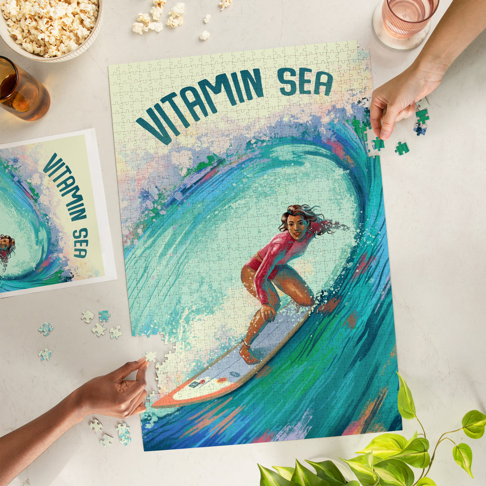 Vitamin Sea, Surfer Girl, Jigsaw Puzzle Puzzle Lantern Press 