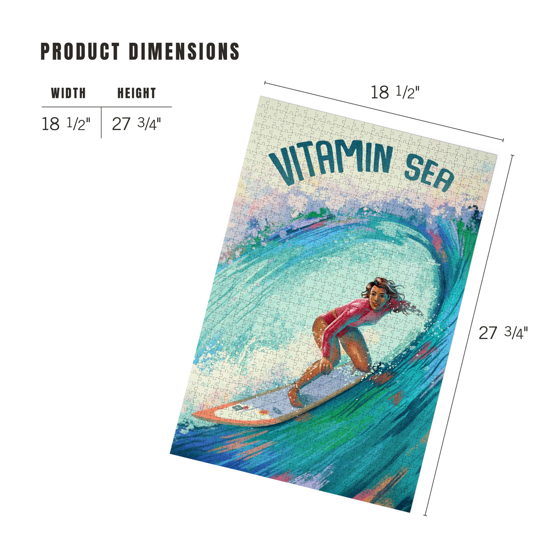 Vitamin Sea, Surfer Girl, Jigsaw Puzzle Puzzle Lantern Press 