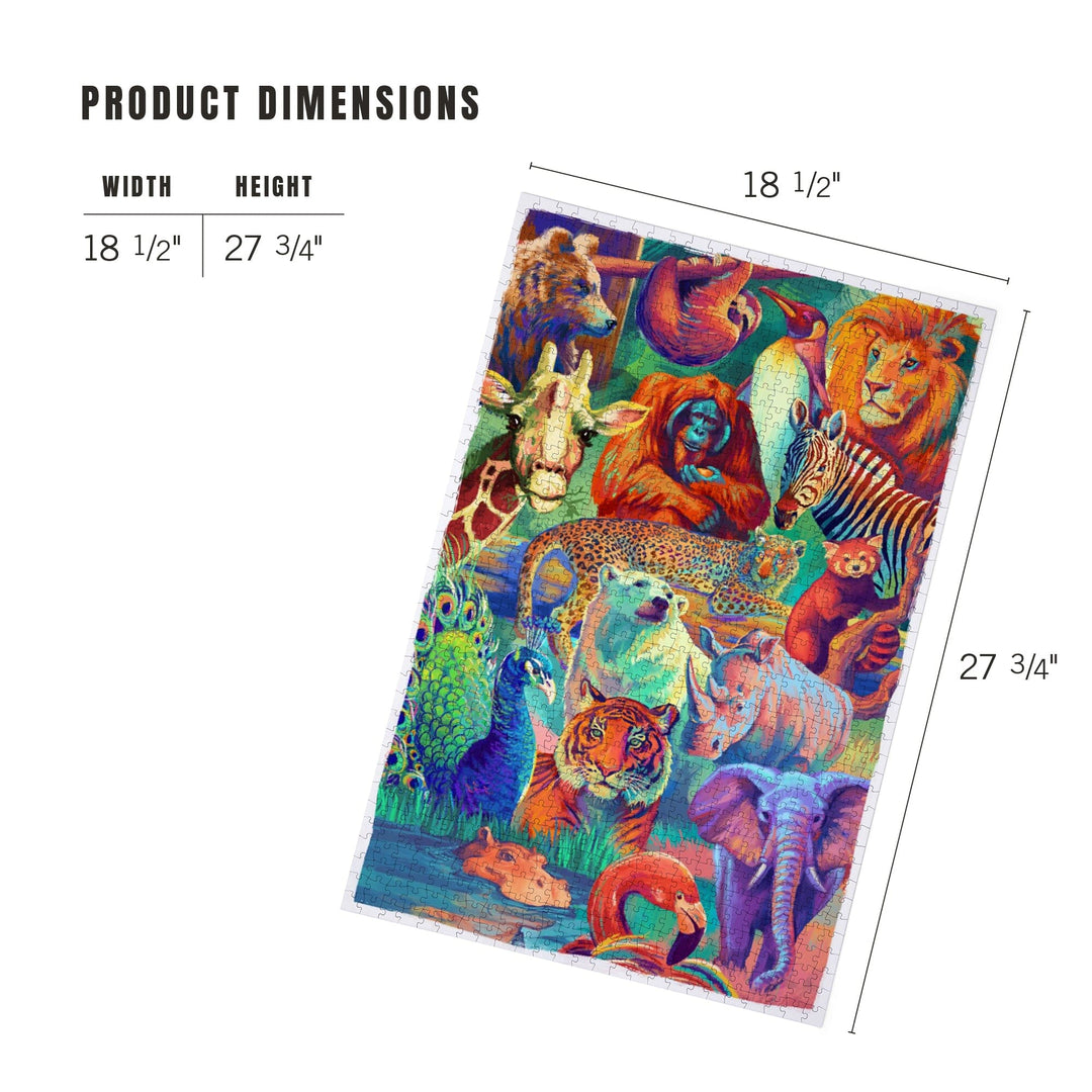 Vivid Animal Series, Collage, Jigsaw Puzzle Puzzle Lantern Press 