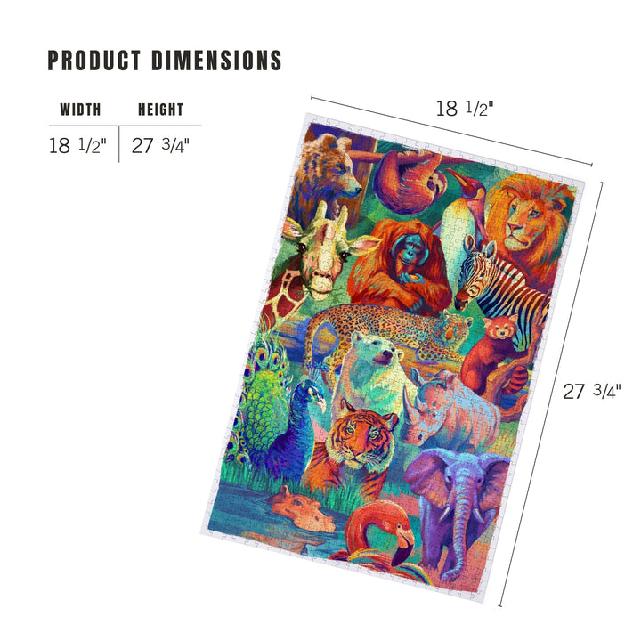 Vivid Animal Series, Collage, Jigsaw Puzzle Puzzle Lantern Press 