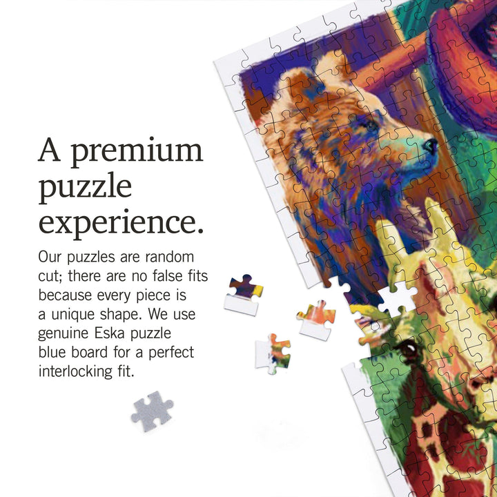 Vivid Animal Series, Collage, Jigsaw Puzzle Puzzle Lantern Press 