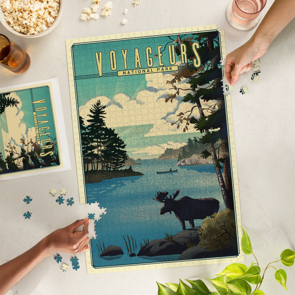 Voyageurs National Park, Minnesota, Lithograph National Park Series, Jigsaw Puzzle Puzzle Lantern Press 
