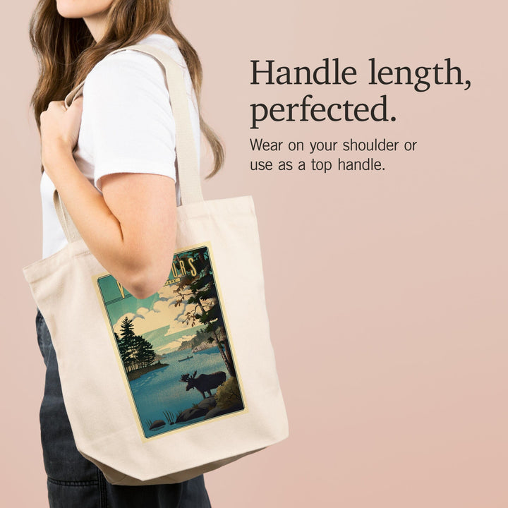 Voyageurs National Park, Minnesota, Lithograph National Park Series, Tote Bag Totes Lantern Press 