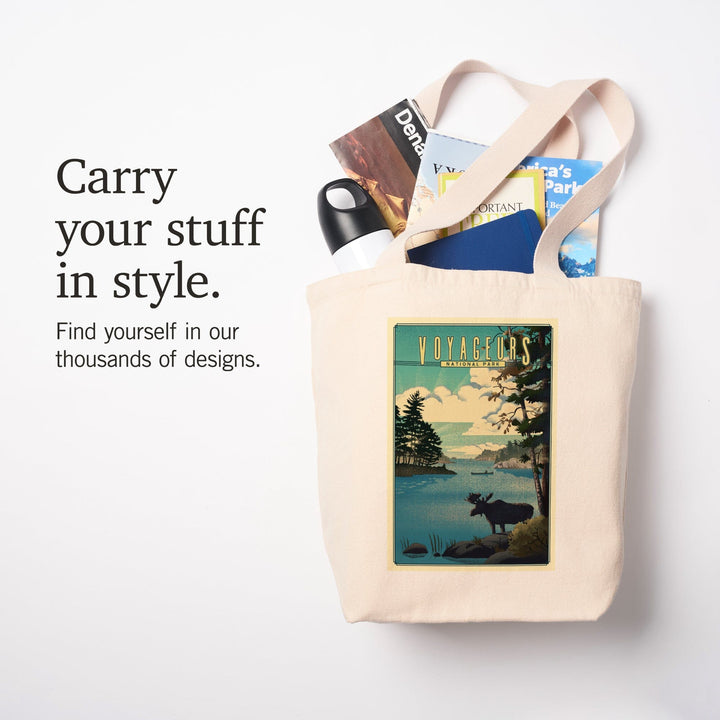 Voyageurs National Park, Minnesota, Lithograph National Park Series, Tote Bag Totes Lantern Press 