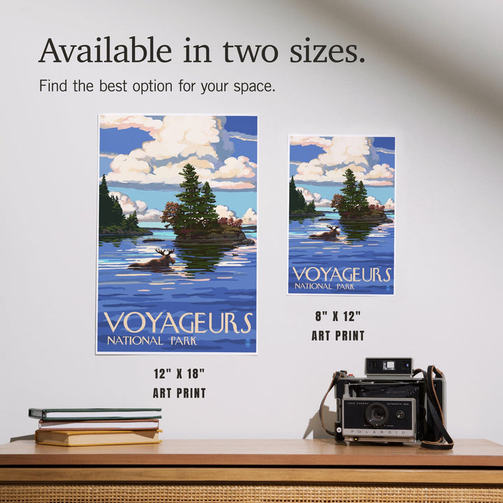 Voyageurs National Park, Minnesota, Moose Swimming, Art & Giclee Prints Art Lantern Press 