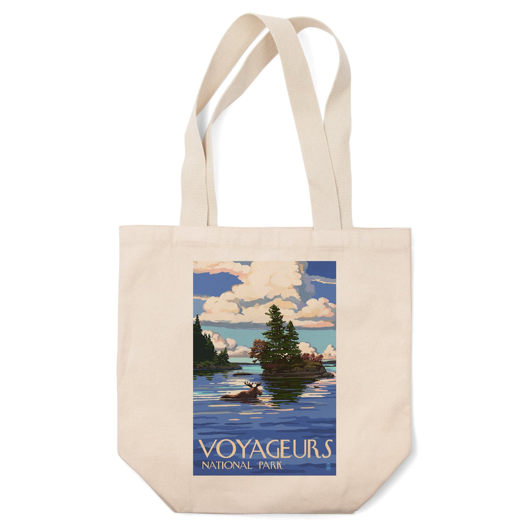 Voyageurs National Park, Minnesota, Moose Swimming, Tote Bag Totes Lantern Press 
