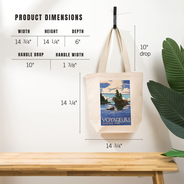 Voyageurs National Park, Minnesota, Moose Swimming, Tote Bag Totes Lantern Press 
