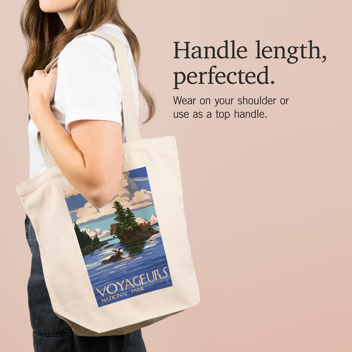 Voyageurs National Park, Minnesota, Moose Swimming, Tote Bag Totes Lantern Press 