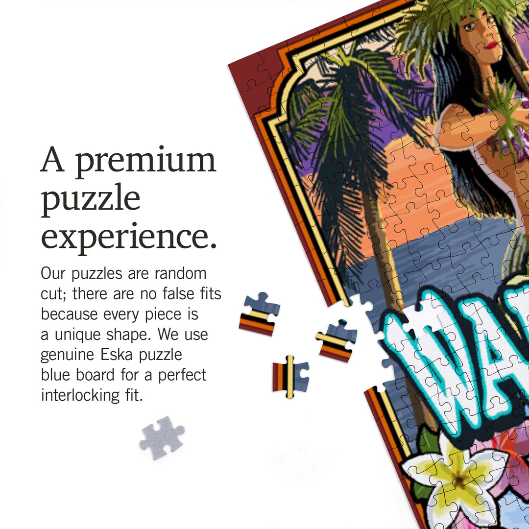 Waikiki Beach, Oahu, Hawaii, Scenes, Jigsaw Puzzle Puzzle Lantern Press 