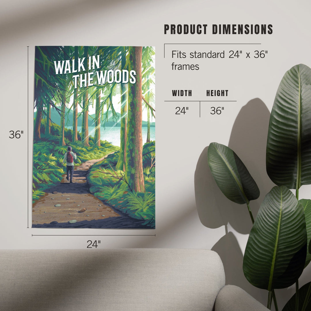 Walk in the Woods, Day Hike, Art & Giclee Prints Art Lantern Press 