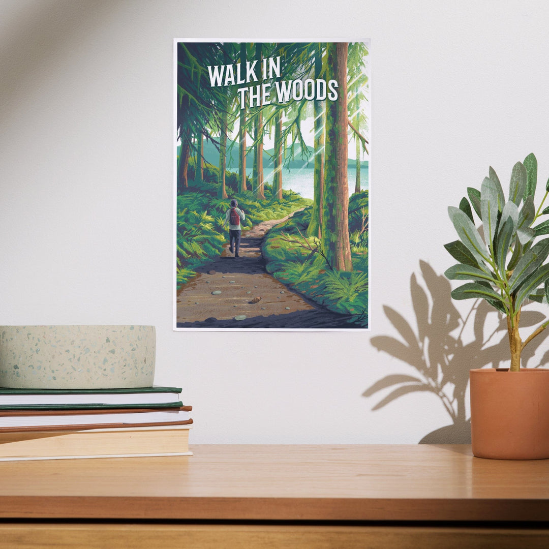 Walk in the Woods, Day Hike, Art & Giclee Prints Art Lantern Press 