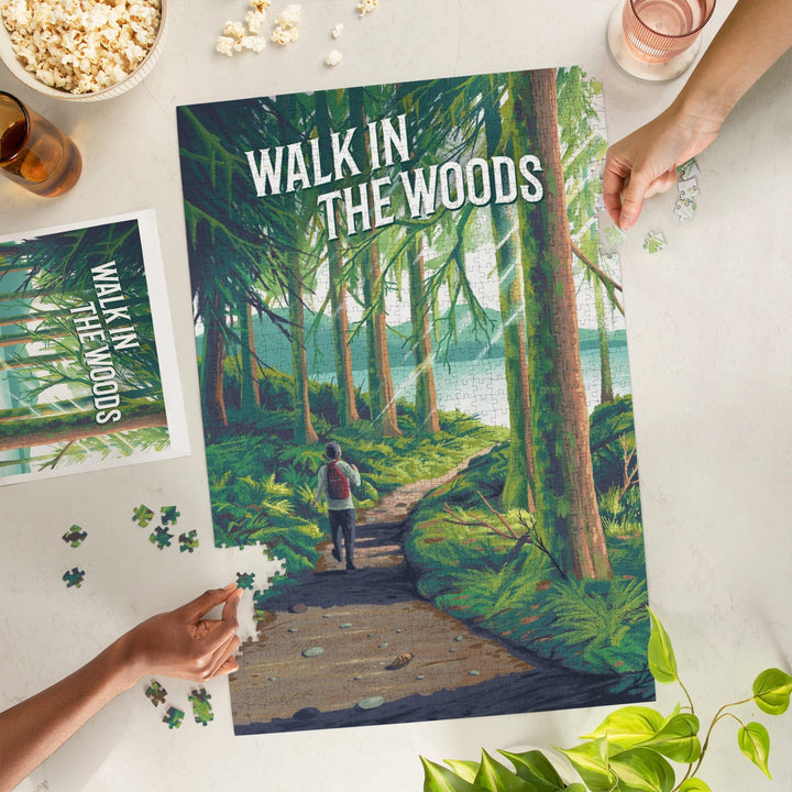 Walk in the Woods, Day Hike, Jigsaw Puzzle Puzzle Lantern Press 