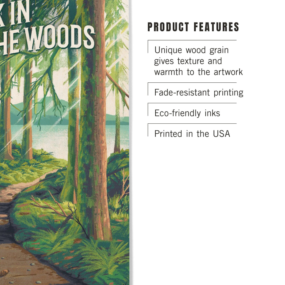 Walk in the Woods, Day Hike, Wood Signs and Postcards Wood Lantern Press 