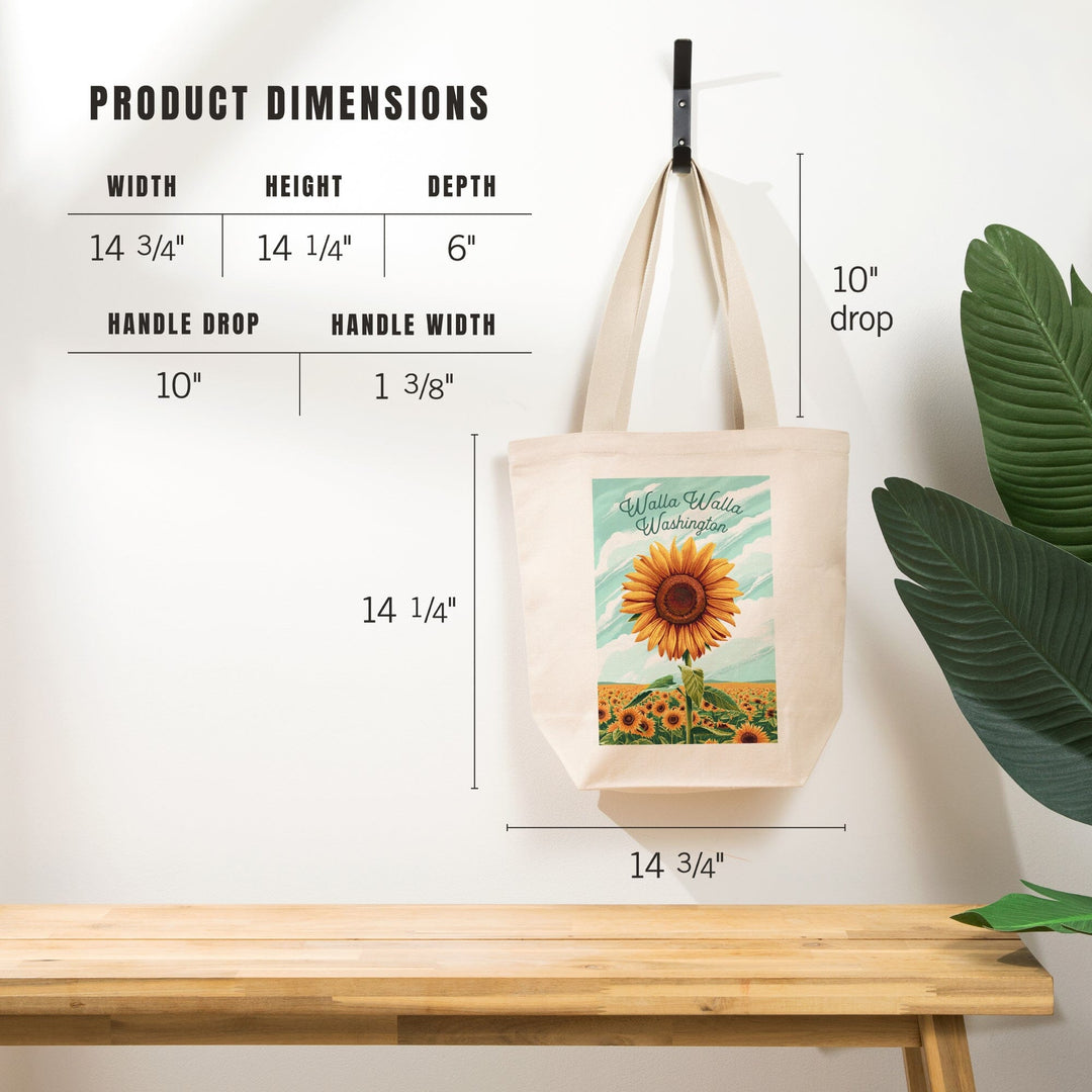 Walla Walla, Washington, Dare to Bloom, Sunflower, Tote Bag Totes Lantern Press 