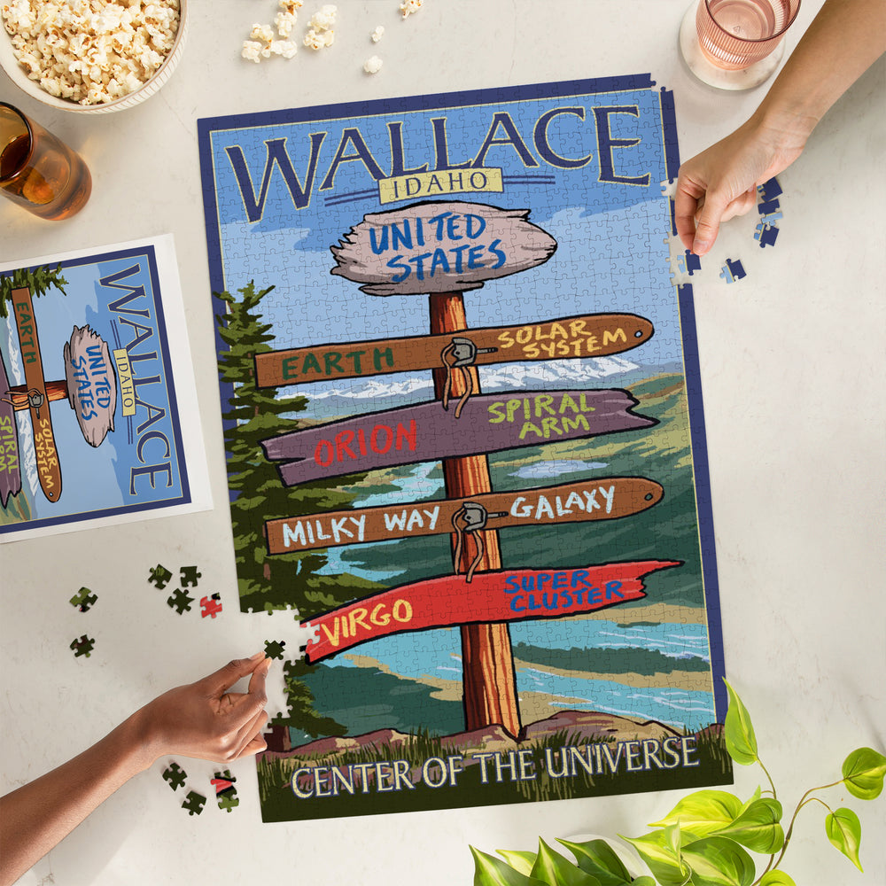 Wallace, Idaho, Destination Sign, Jigsaw Puzzle Puzzle Lantern Press 