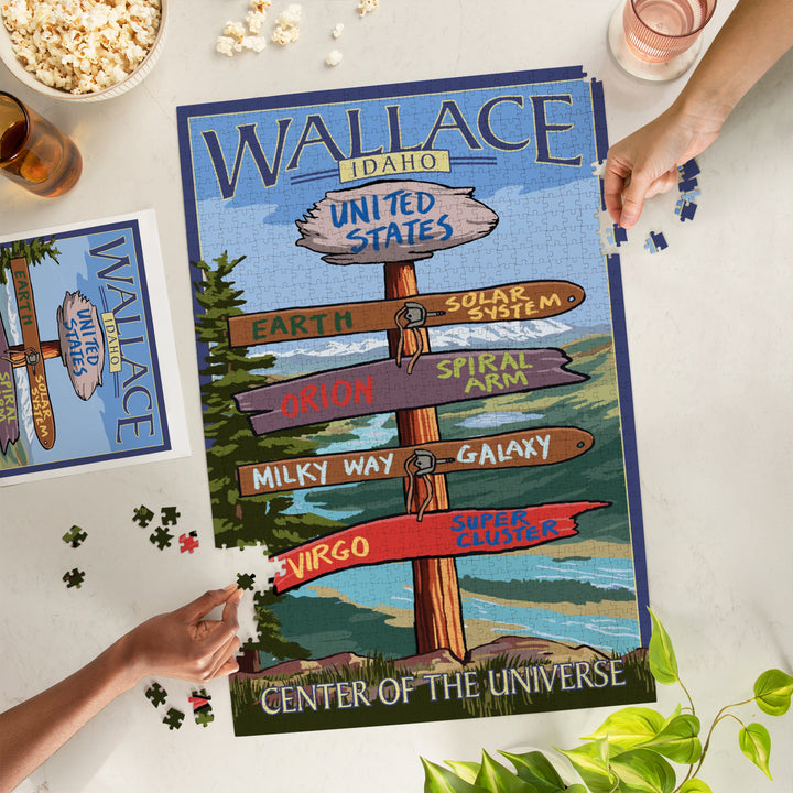 Wallace, Idaho, Destination Sign, Jigsaw Puzzle Puzzle Lantern Press 