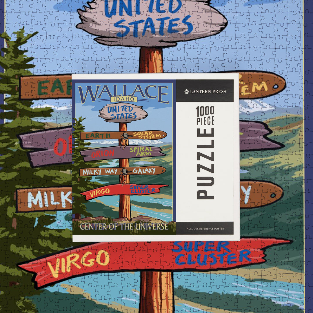 Wallace, Idaho, Destination Sign, Jigsaw Puzzle Puzzle Lantern Press 
