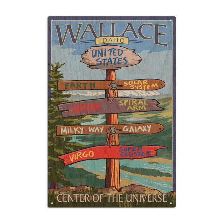 Wallace, Idaho, Destination Sign, Lantern Press Artwork, Wood Signs and Postcards Wood Lantern Press 10 x 15 Wood Sign 