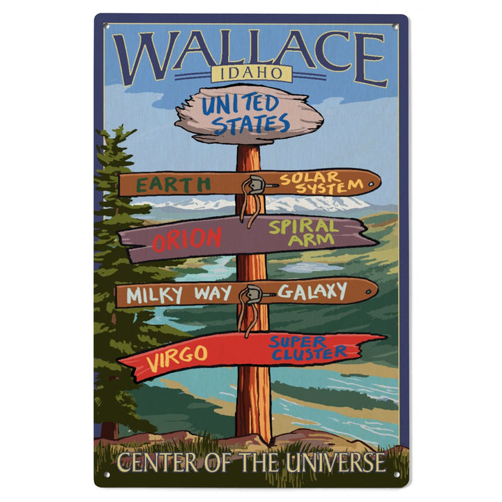 Wallace, Idaho, Destination Sign, Lantern Press Artwork, Wood Signs and Postcards Wood Lantern Press 