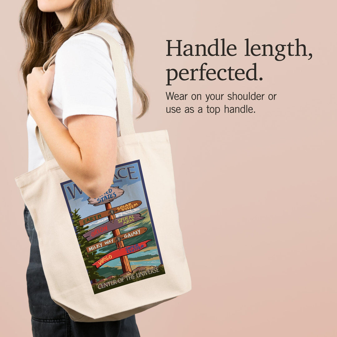 Wallace, Idaho, Destination Sign, Tote Bag Totes Lantern Press 