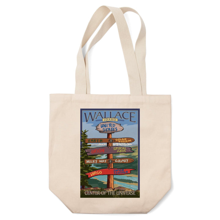 Wallace, Idaho, Destination Sign, Tote Bag Totes Lantern Press 