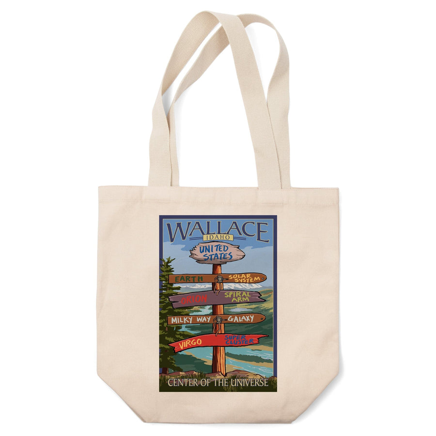 Wallace, Idaho, Destination Sign, Tote Bag Totes Lantern Press 