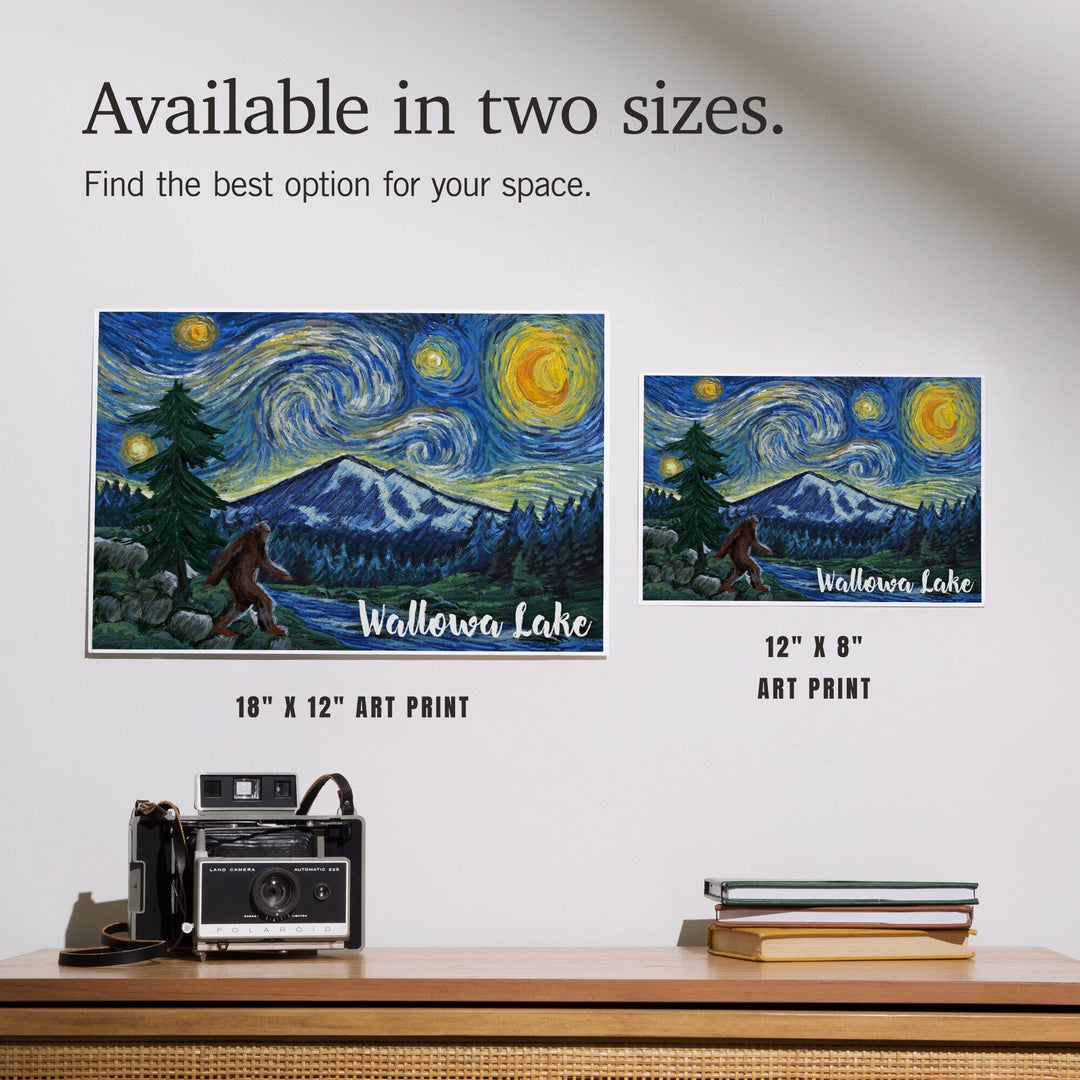 Wallowa Lake, Oregon, Columbia River, Bigfoot, Starry Night, Art & Giclee Prints Art Lantern Press 