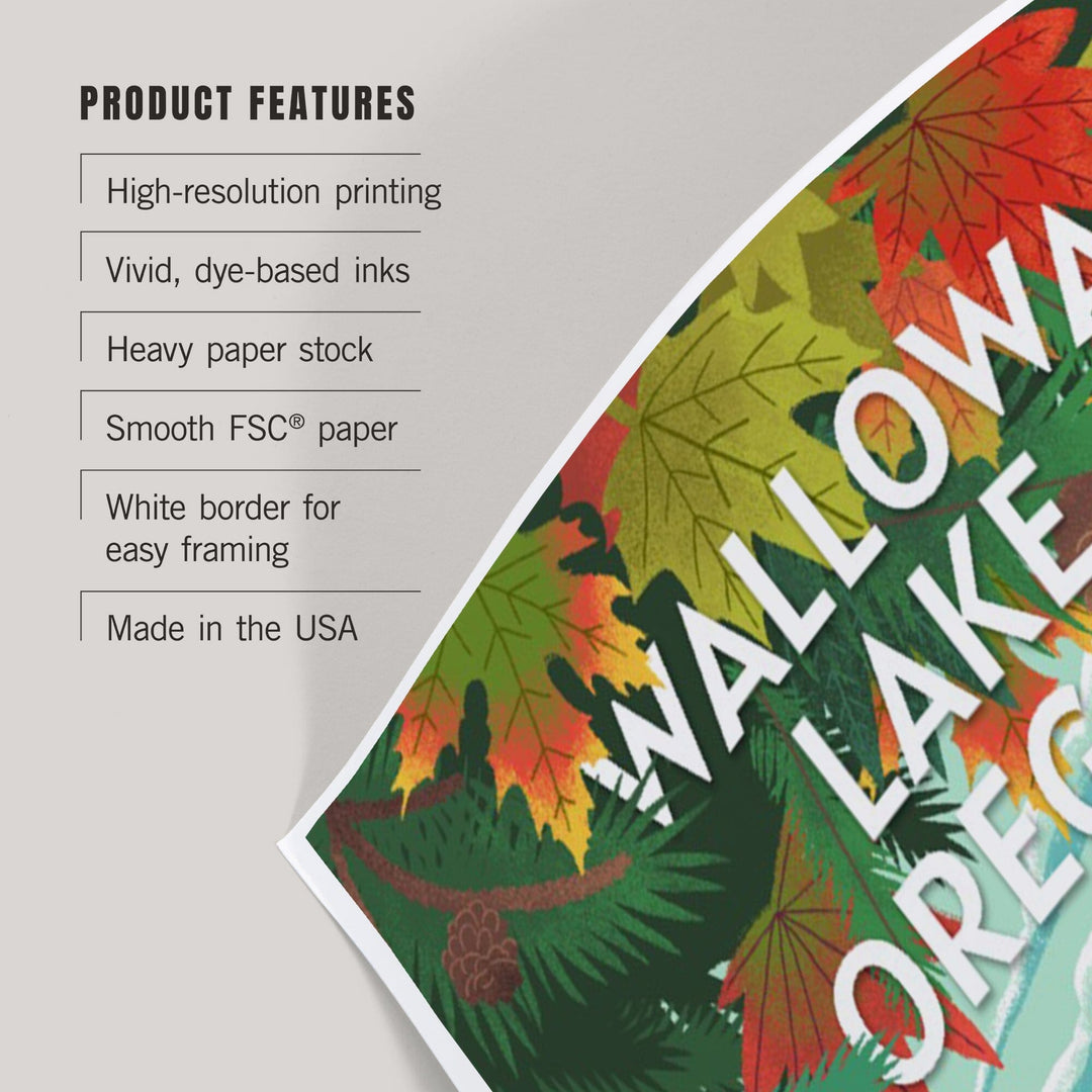 Wallowa Lake, Oregon, Get Outside Series, Tent Camping, Fall Colors, Art & Giclee Prints Art Lantern Press 