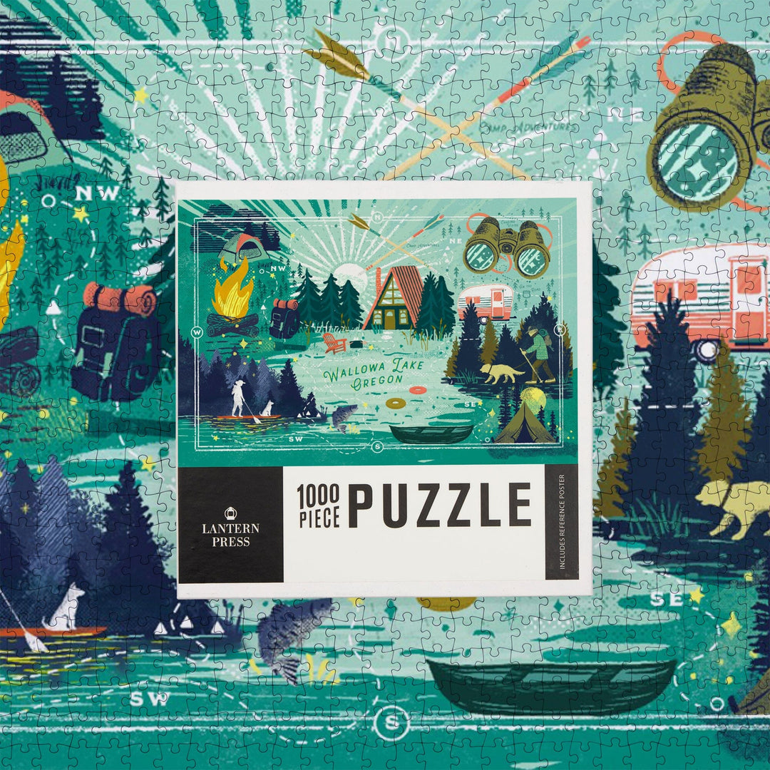Wallowa Lake, Oregon, Lake Life Series, Lake Life Collage, Jigsaw Puzzle Puzzle Lantern Press 