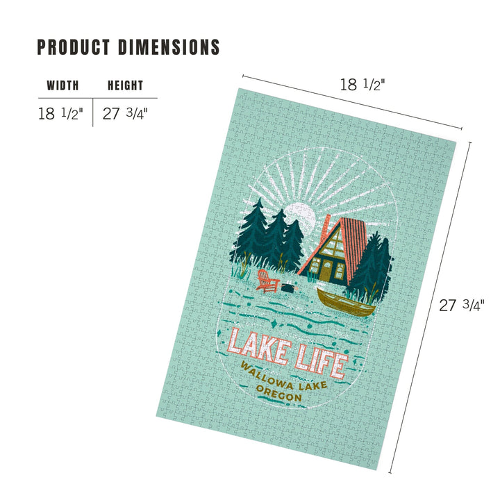 Wallowa Lake, Oregon, Lake Life Series, Lake Life, Contour, Jigsaw Puzzle Puzzle Lantern Press 