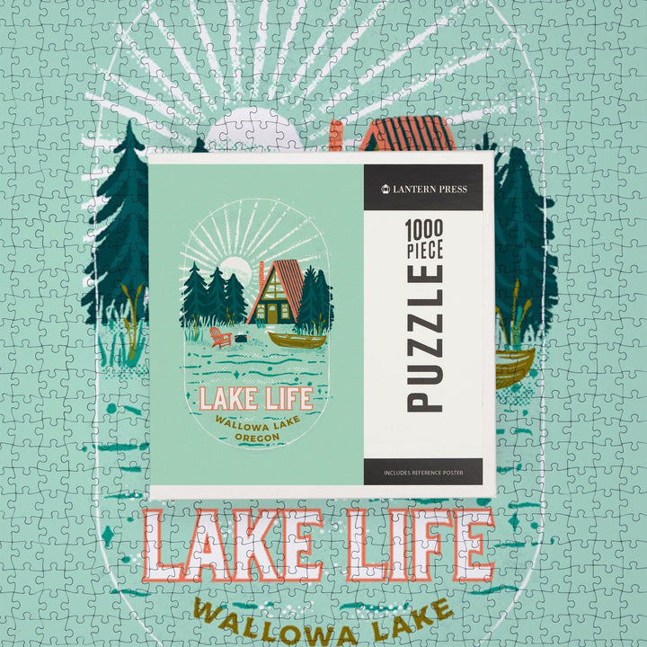 Wallowa Lake, Oregon, Lake Life Series, Lake Life, Contour, Jigsaw Puzzle Puzzle Lantern Press 