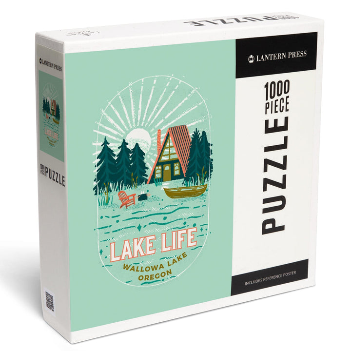 Wallowa Lake, Oregon, Lake Life Series, Lake Life, Contour, Jigsaw Puzzle Puzzle Lantern Press 